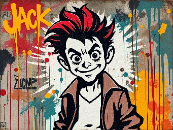 haceme a jack de la pelicula de el extraño mundo de jack con estilo grafiti
